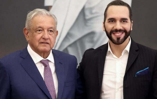 AMLO es el quinto presidente con mejor aprobación, por debajo de Nayib Bukele en AL AMLO y Bukele en un evento conjunto.