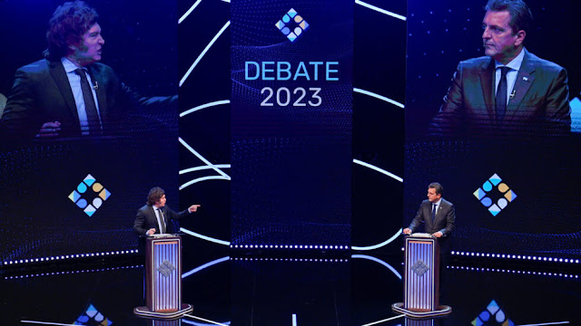 Sergio Massa y Javier Milei muestran sus ataques en el último debate presidencial rumbo al balotaje Debate sobre temas actuales y relevantes.