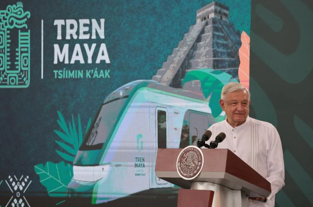 Retrato de AMLO, presidente de México.