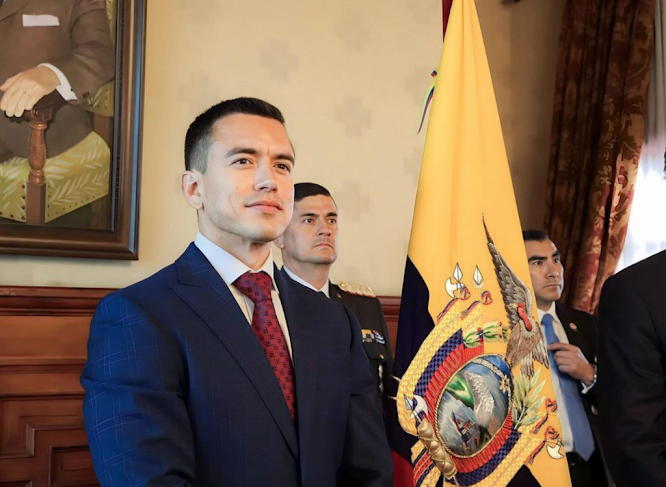 Noboa establece toque de queda en 20 cantones de Ecuador para combatir la inseguridad Portada de sitio web con diseño atractivo.