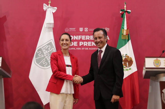 Cuitláhuac García asumirá la dirección de CENAGAS el lunes: Sheinbaum lo anuncia Sheinbaum y Cuitláhuac en evento público.
