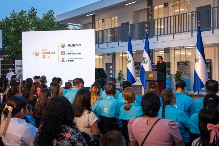 Gobierno de El Salvador alcanza 210 escuelas renovadas en 2026
