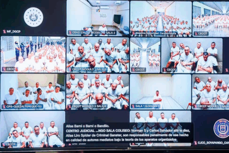 Audiencia contra 485 líderes de la MS-13 por homicidio en El Salvador